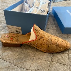 Jack Rogers size 8.5 cork mule with orange trim.